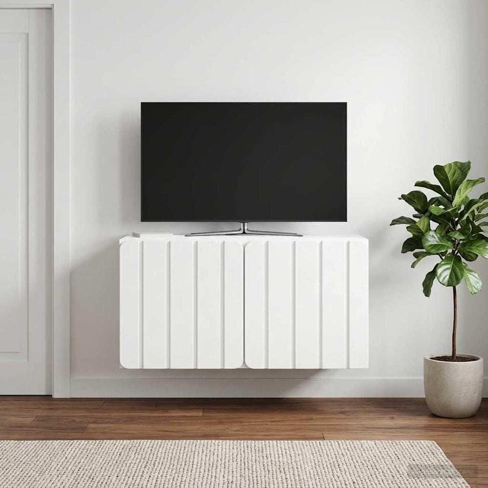 Sieninė TV spintelė Balta 59,5 x 31 x 30 cm Apdirbta mediena