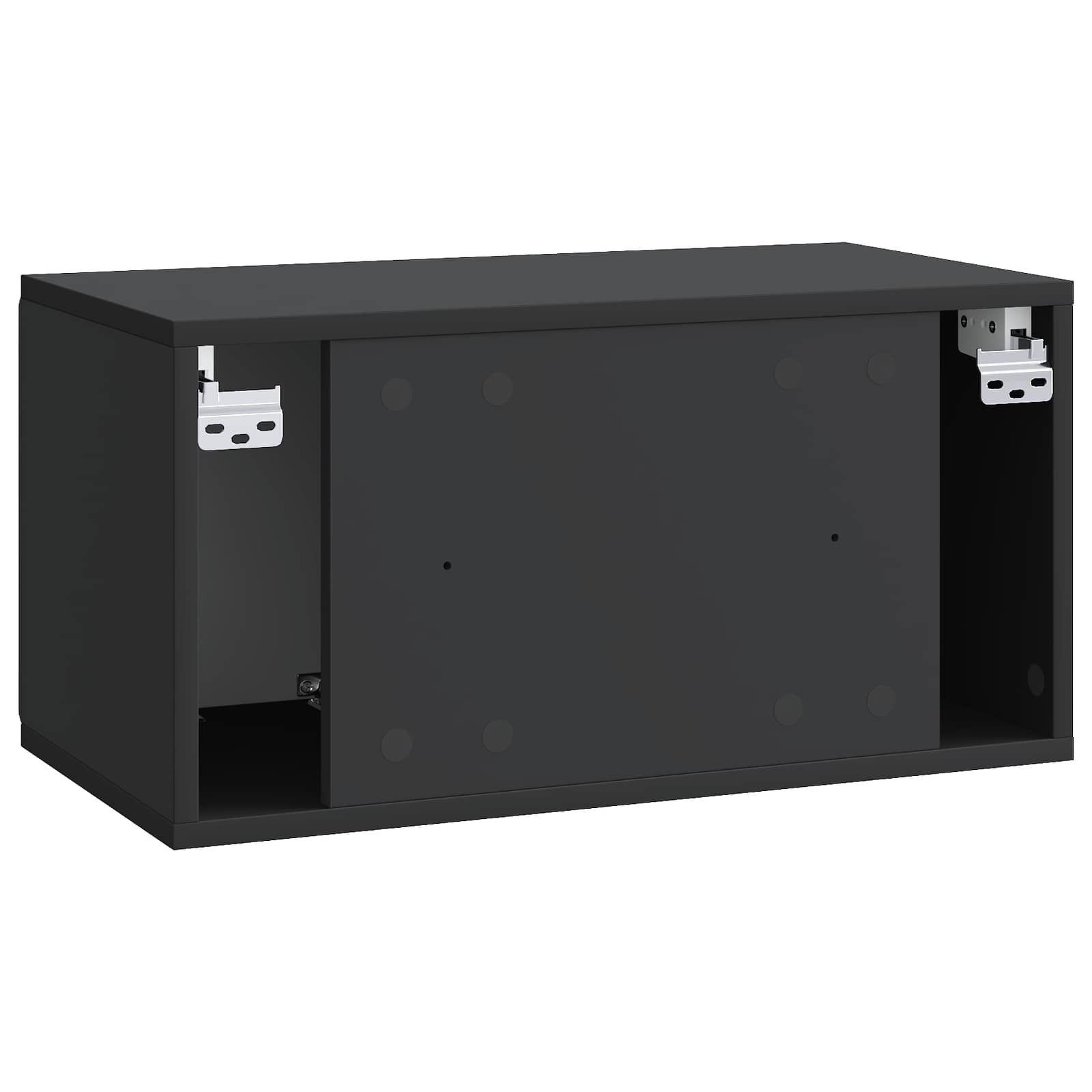 Sieninė TV spintelė Juoda 59,5 x 31 x 30 cm Apdirbta mediena