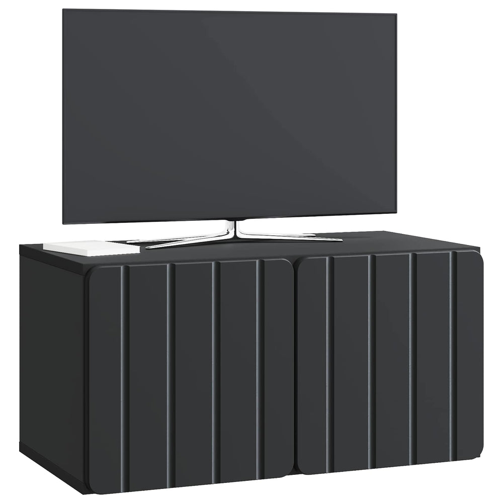 Sieninė TV spintelė Juoda 59,5 x 31 x 30 cm Apdirbta mediena