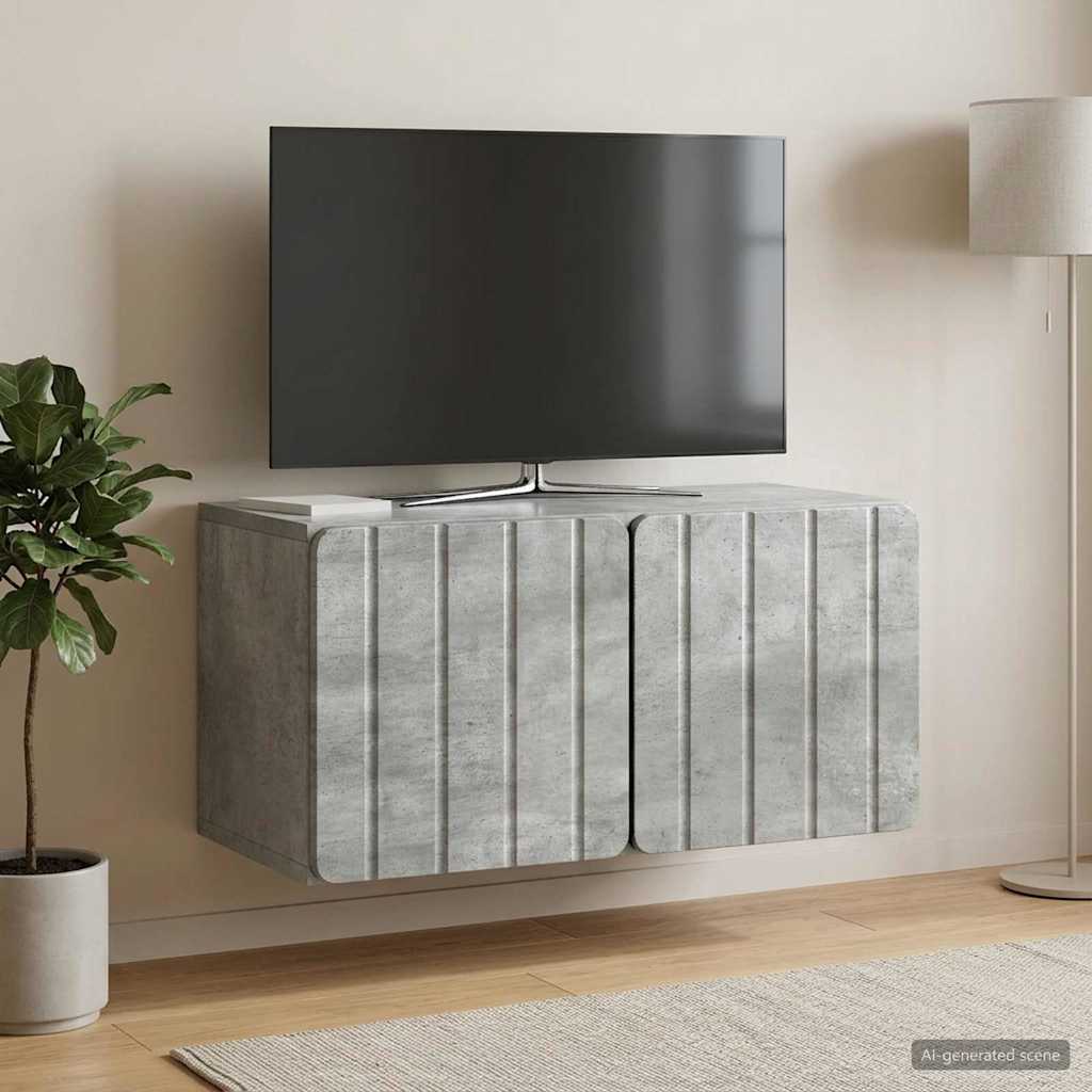 Sieninė TV spintelė Betono pilka 59,5 x 31 x 30 cm