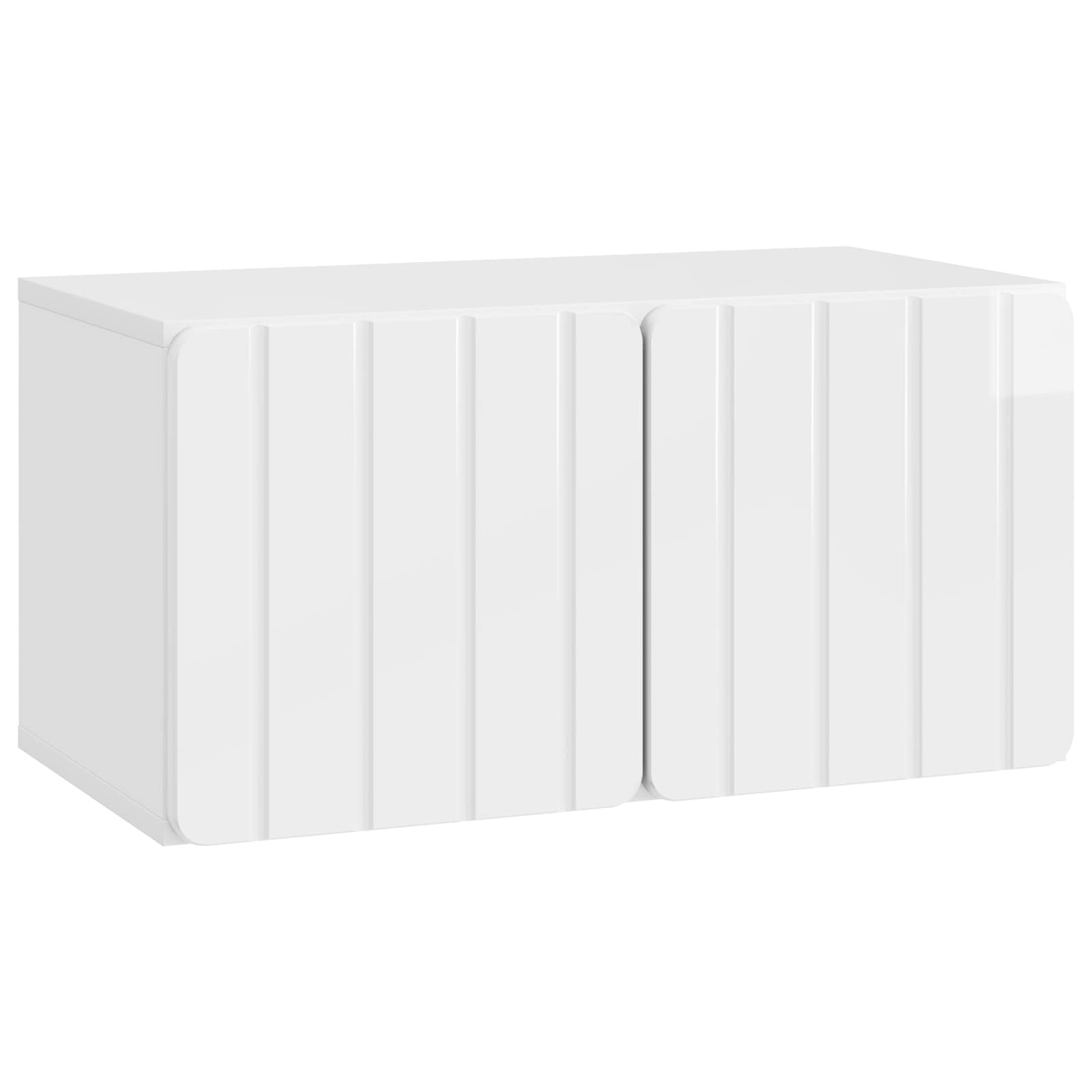 Sieninė TV spintelė Itin blizgi balta 59,5 x 31 x 30 cm
