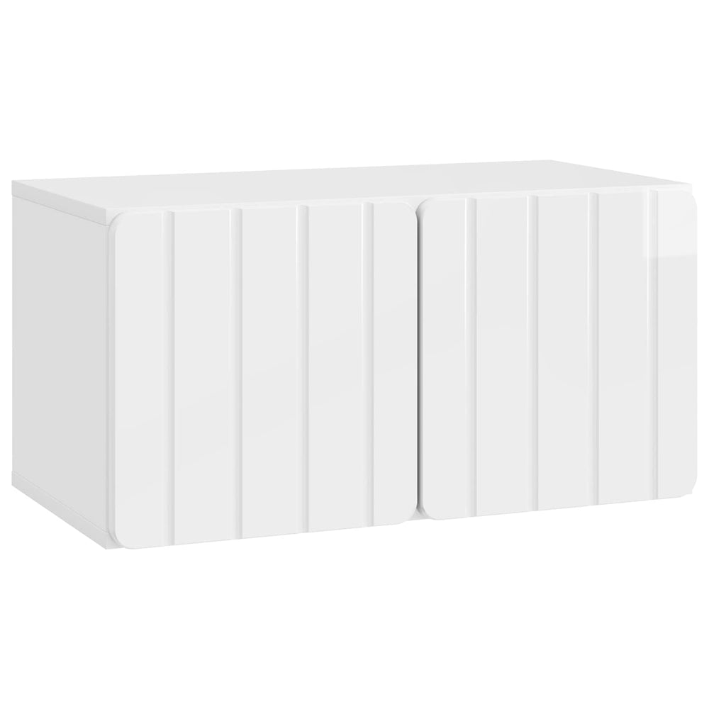 Sieninė TV spintelė Itin blizgi balta 59,5 x 31 x 30 cm