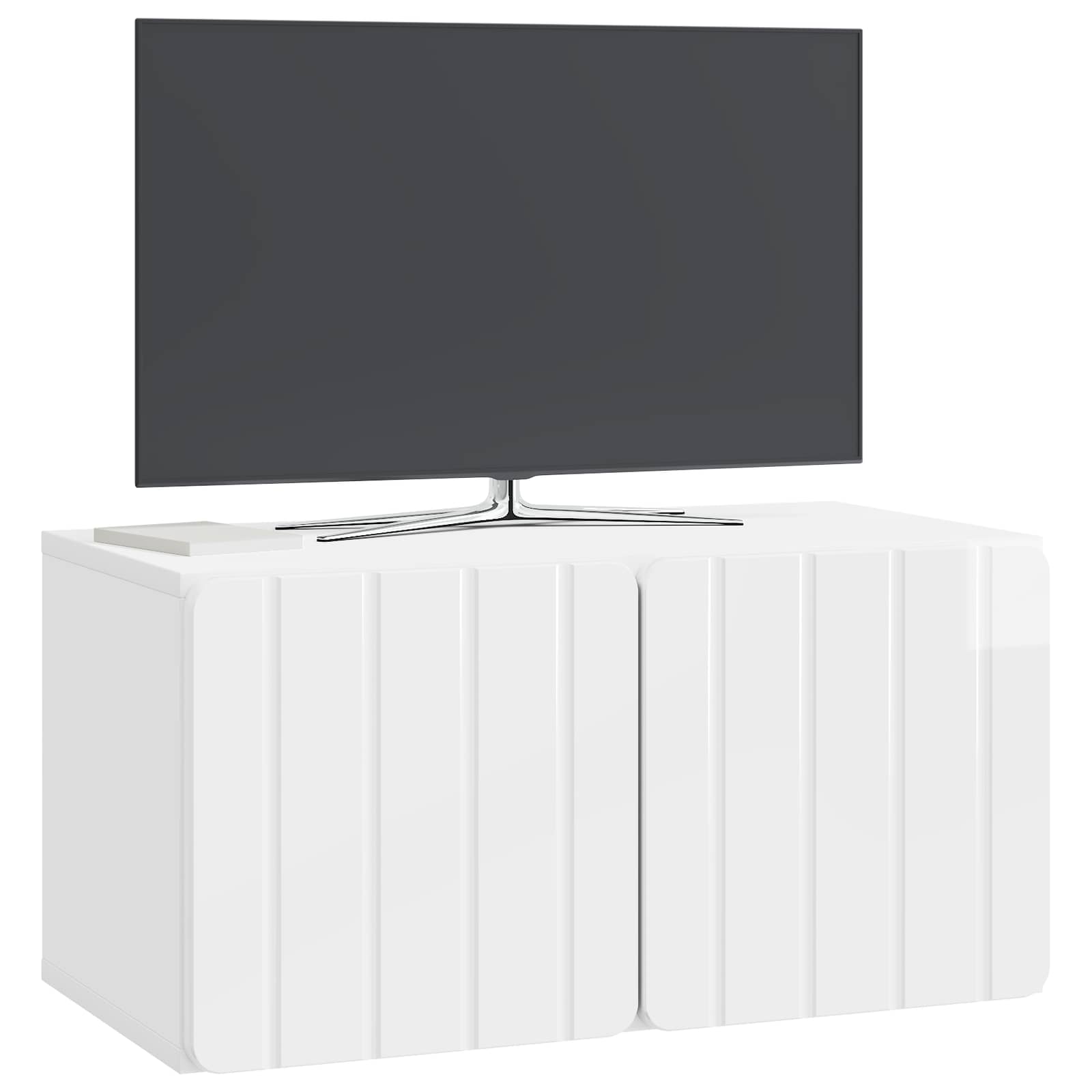 Sieninė TV spintelė Itin blizgi balta 59,5 x 31 x 30 cm