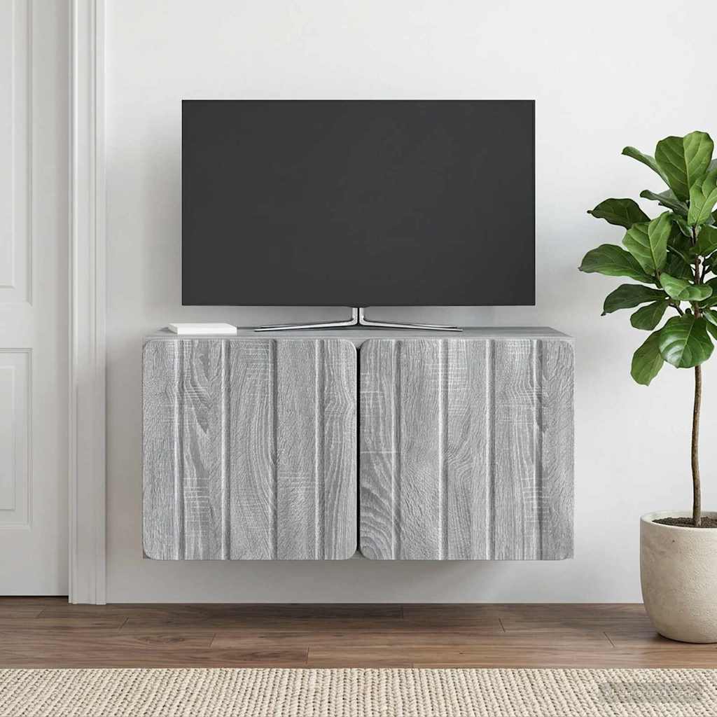 Sieninė TV spintelė Pilka sonoma ąžuolo 59,5 x 31 x 30 cm