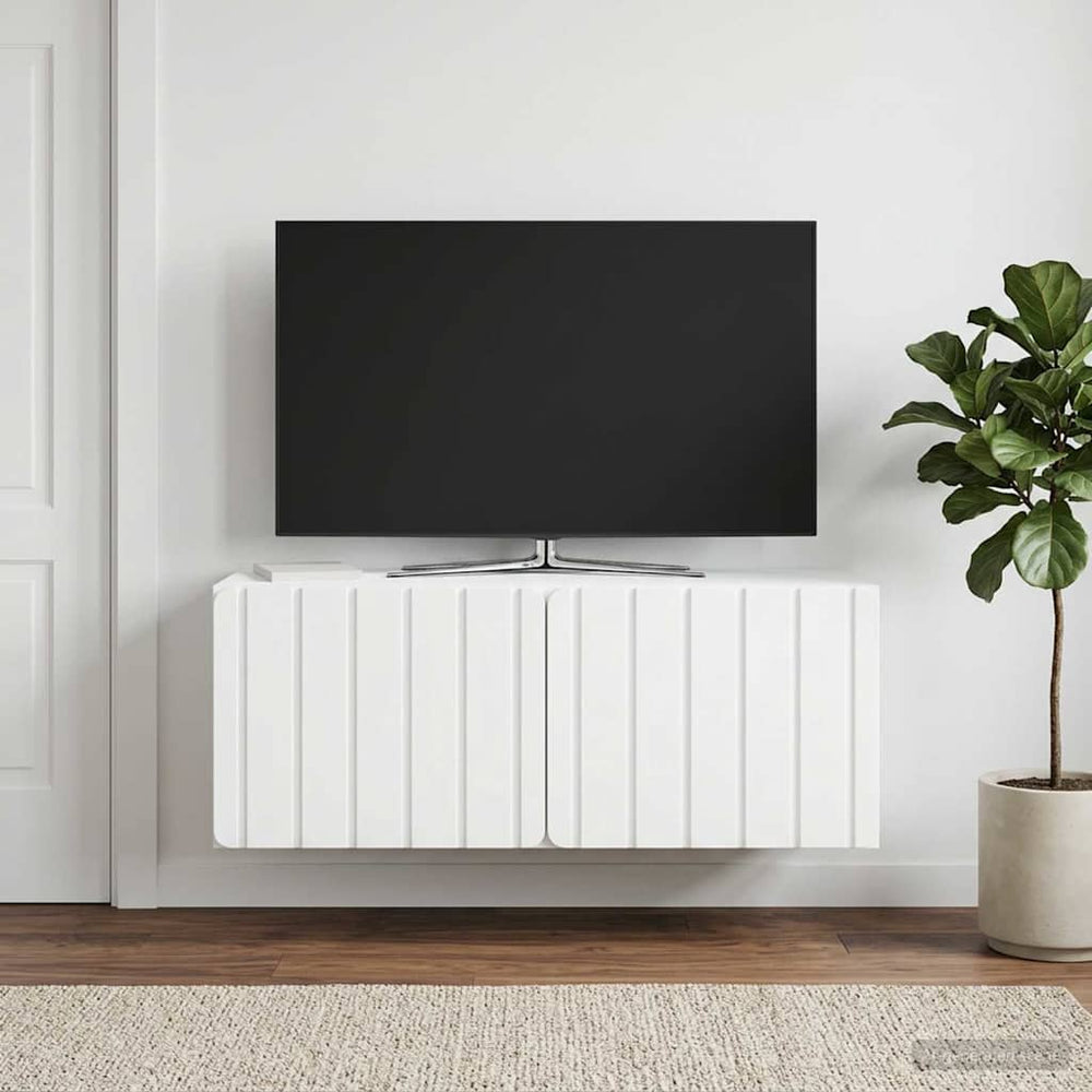 Sieninė TV spintelė Balta 78,5 x 31 x 30 cm Apdirbta mediena