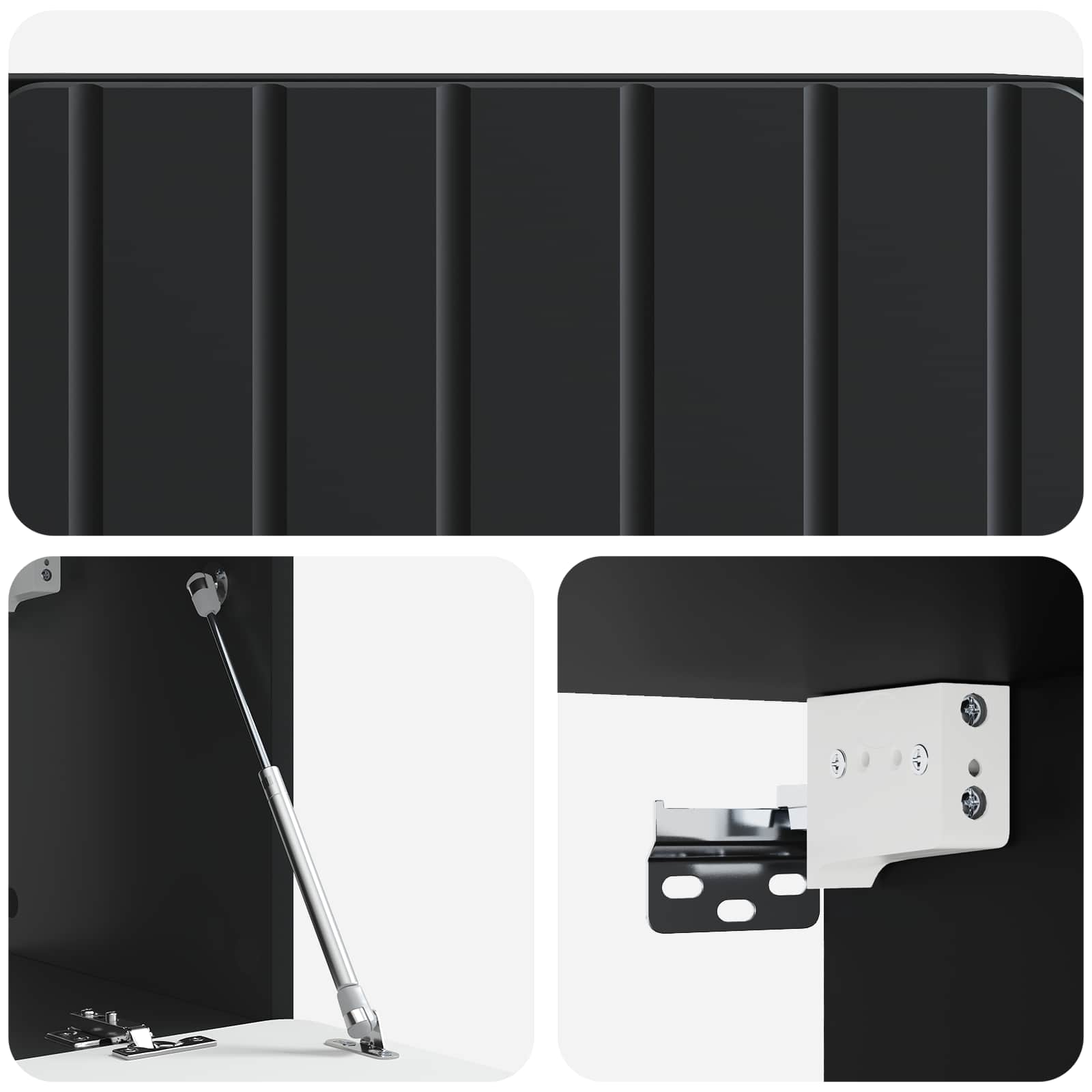 Sieninė TV spintelė Juoda 78,5 x 31 x 30 cm Apdirbta mediena