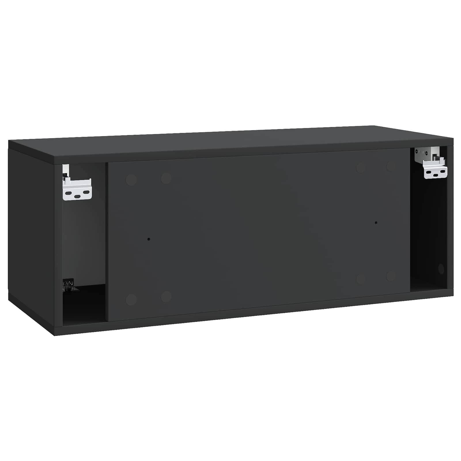 Sieninė TV spintelė Juoda 78,5 x 31 x 30 cm Apdirbta mediena