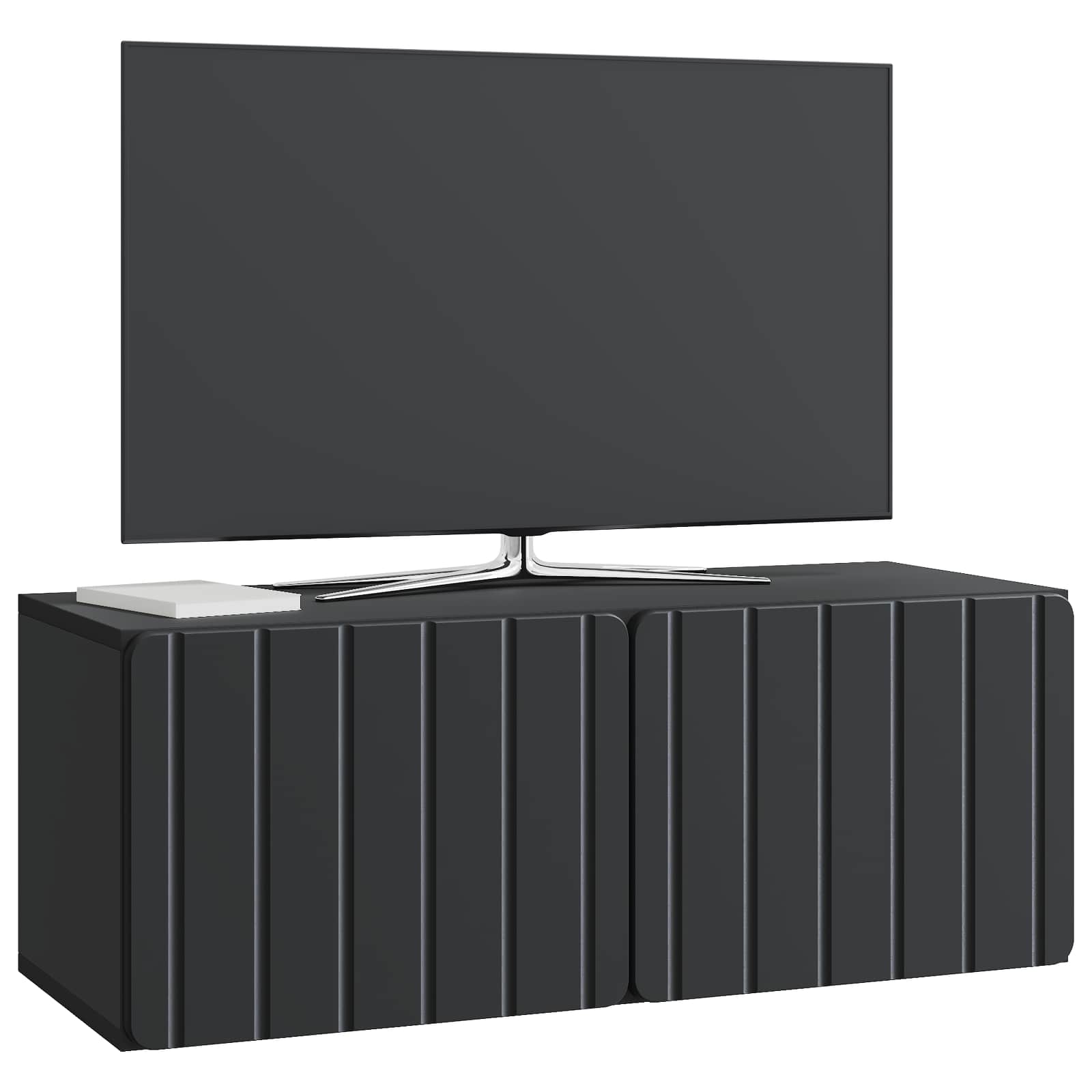 Sieninė TV spintelė Juoda 78,5 x 31 x 30 cm Apdirbta mediena