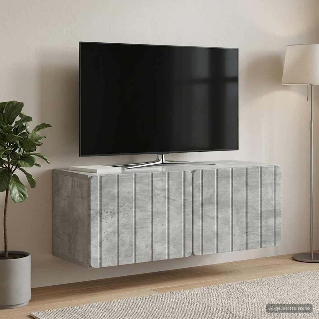 Sieninė TV spintelė Betono pilka 78,5 x 31 x 30 cm