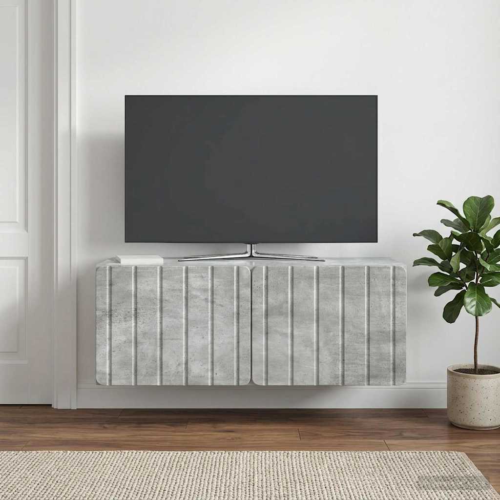 Sieninė TV spintelė Betono pilka 78,5 x 31 x 30 cm