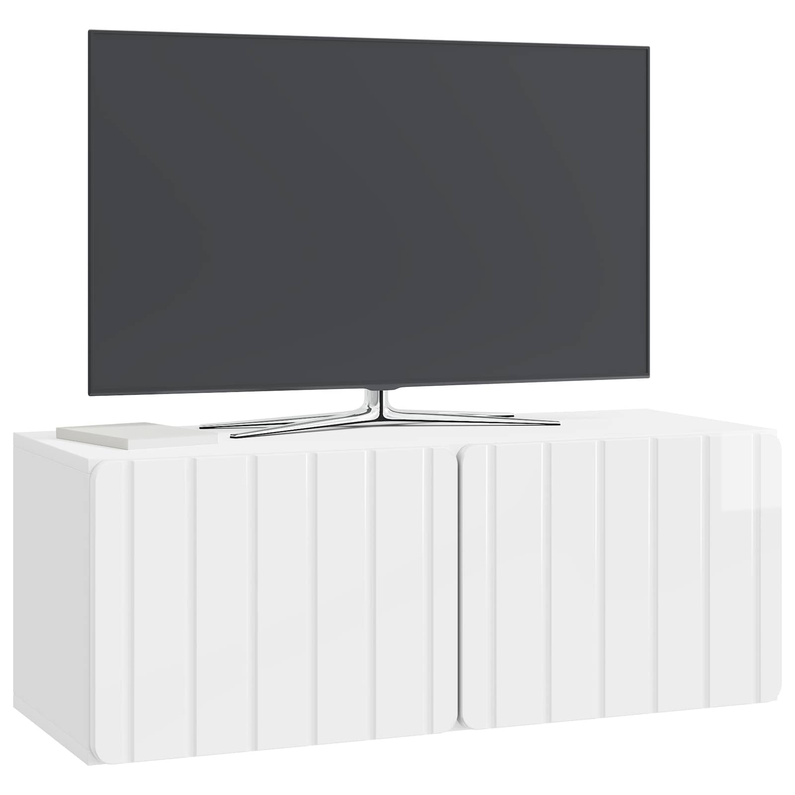 Sienas TV skapis, īpaši spīdīgi balts, 78,5 x 31 x 30 cm