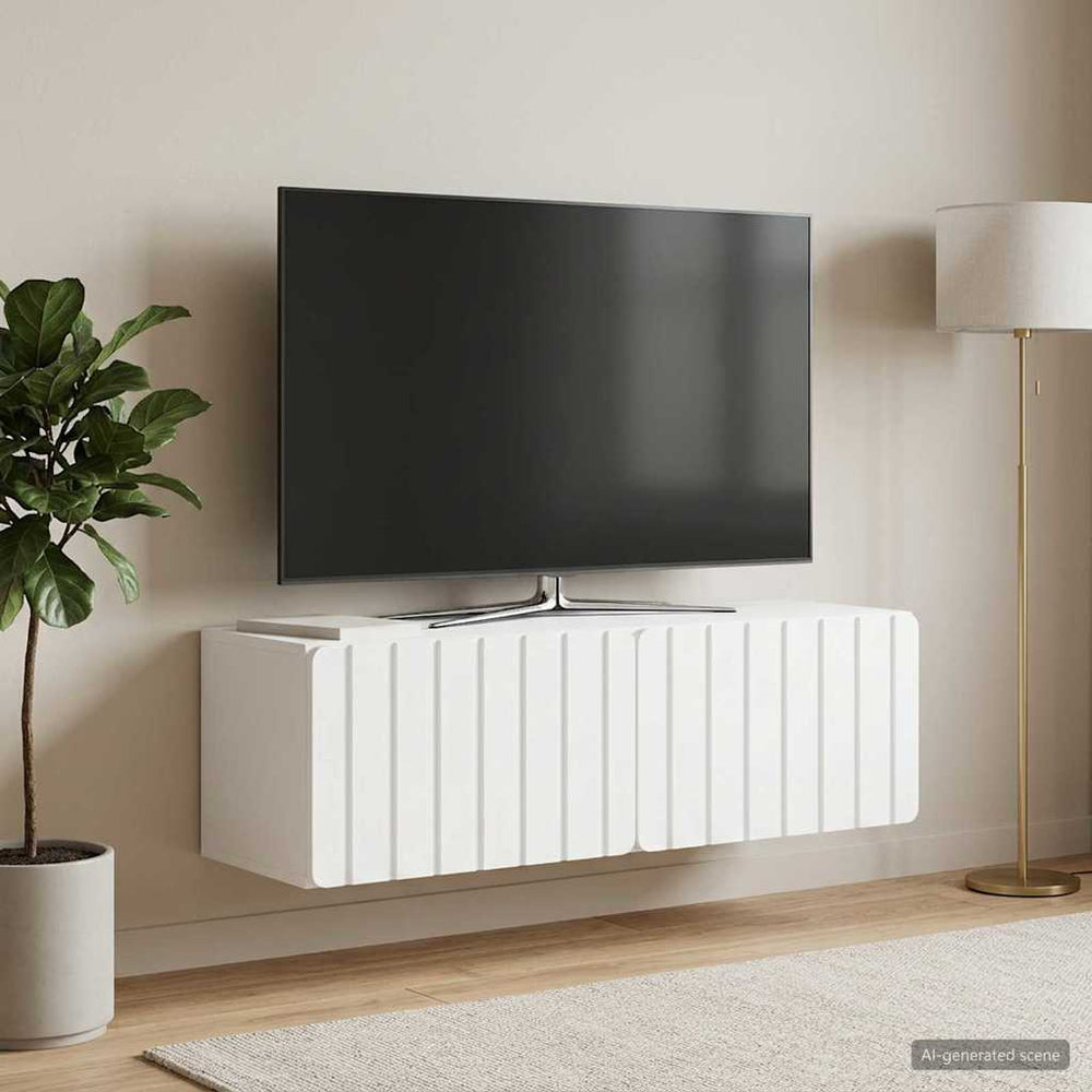 Sieninė TV spintelė Balta 98 x 31 x 30 cm Apdirbta mediena