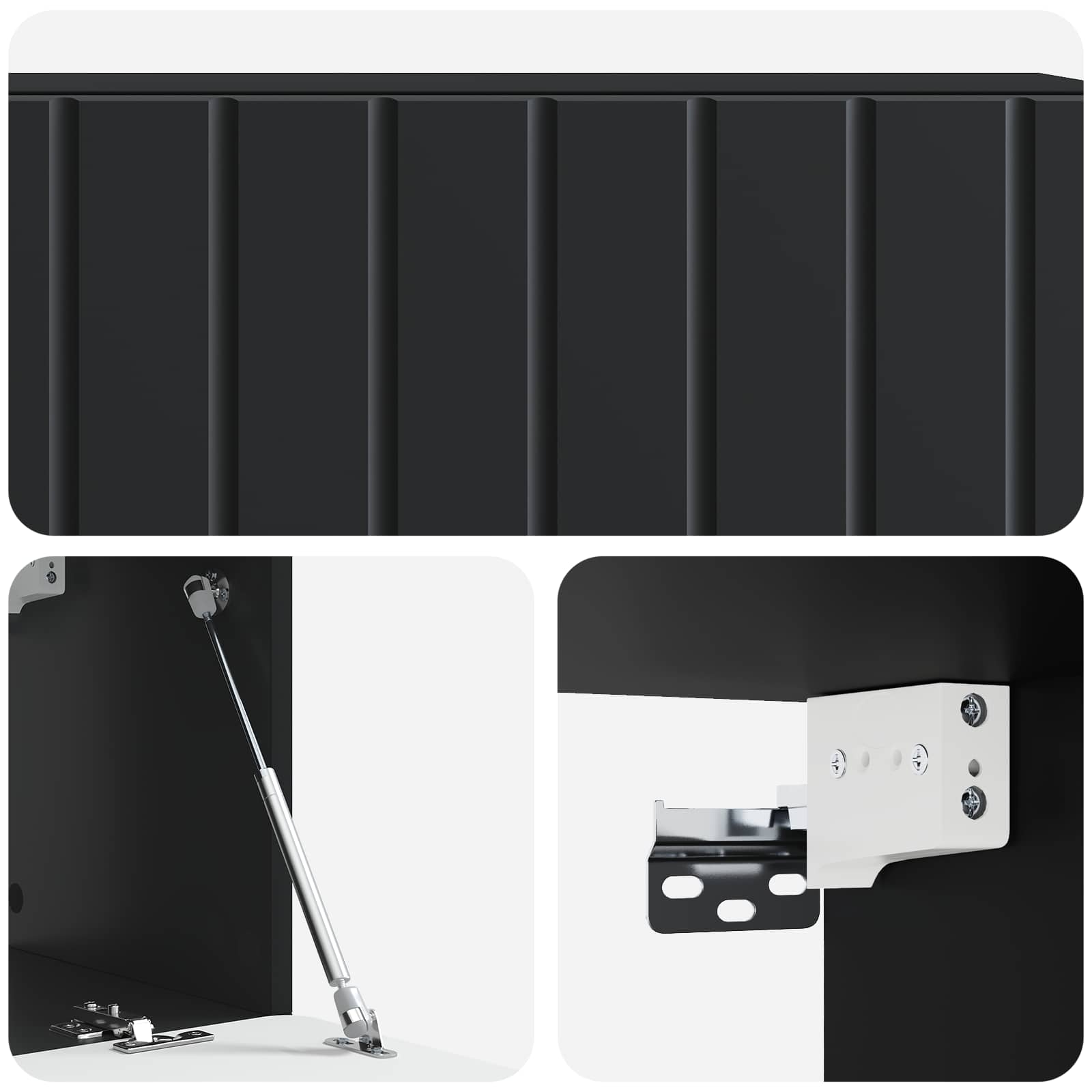 Sieninė TV spintelė Juoda 98 x 31 x 30 cm Apdirbta mediena