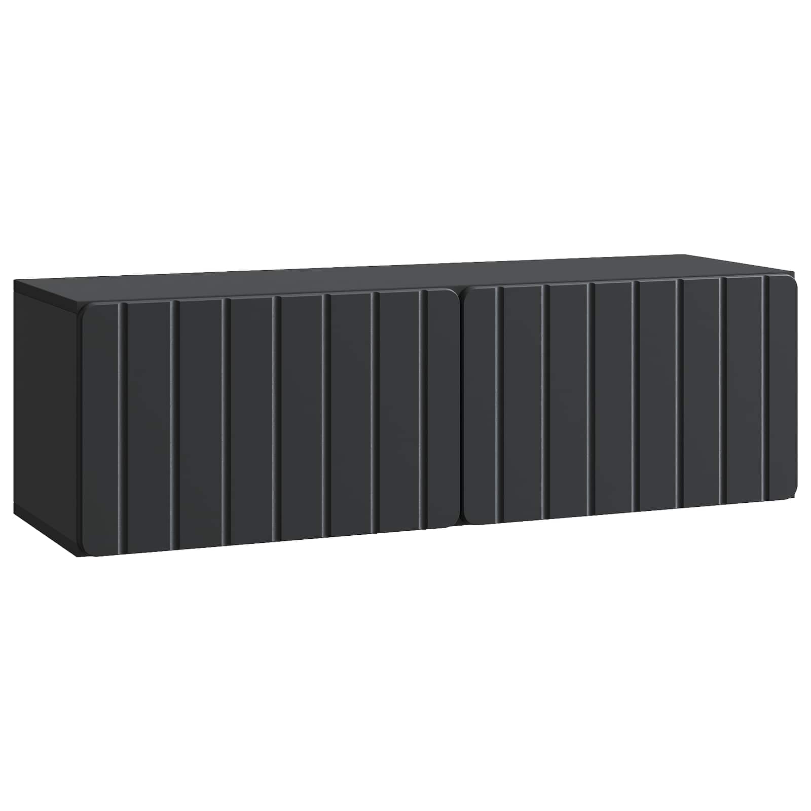 Sieninė TV spintelė Juoda 98 x 31 x 30 cm Apdirbta mediena