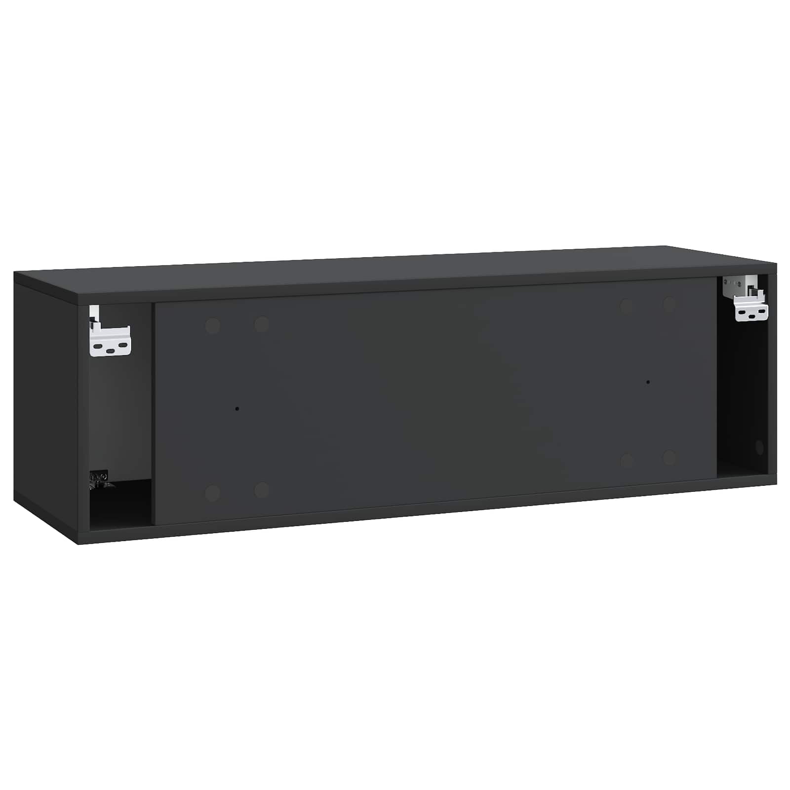 Sieninė TV spintelė Juoda 98 x 31 x 30 cm Apdirbta mediena