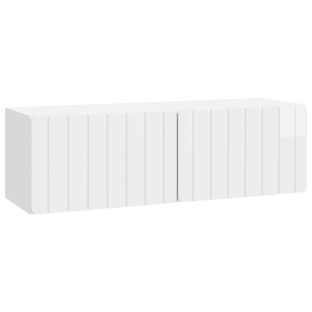 Sieninė TV spintelė Itin blizgi balta 98 x 31 x 30 cm