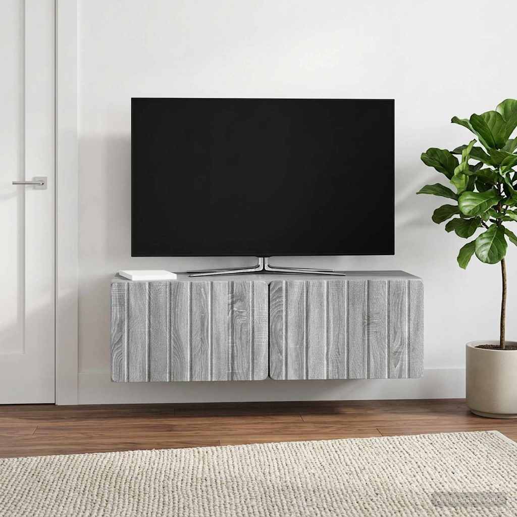 Sieninė TV spintelė Pilka sonoma ąžuolo 98 x 31 x 30 cm