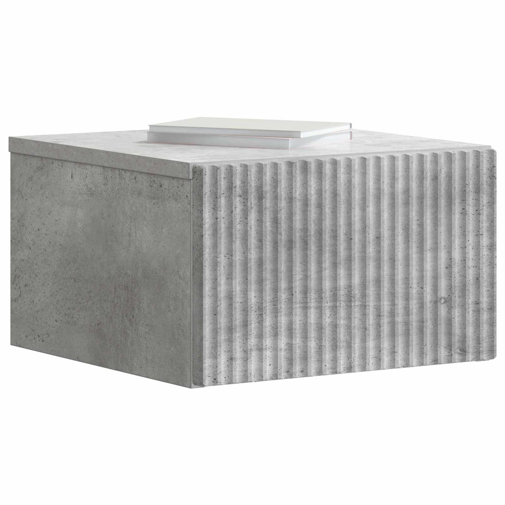 Sieninis naktinis staliukas Betono pilka 33 x 34,5 x 20 cm