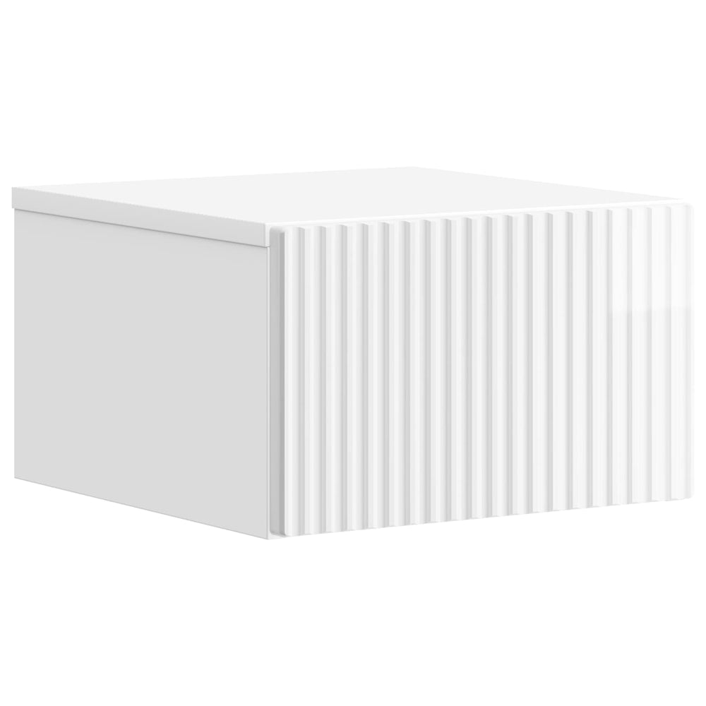 Sieninis naktinis staliukas Itin blizgi balta 33 x 34,5 x 20 cm