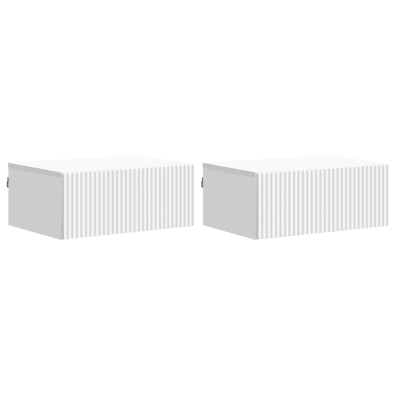 Sieninis naktinis staliukas 2 pcs Balta 49 x 34,5 x 20 cm