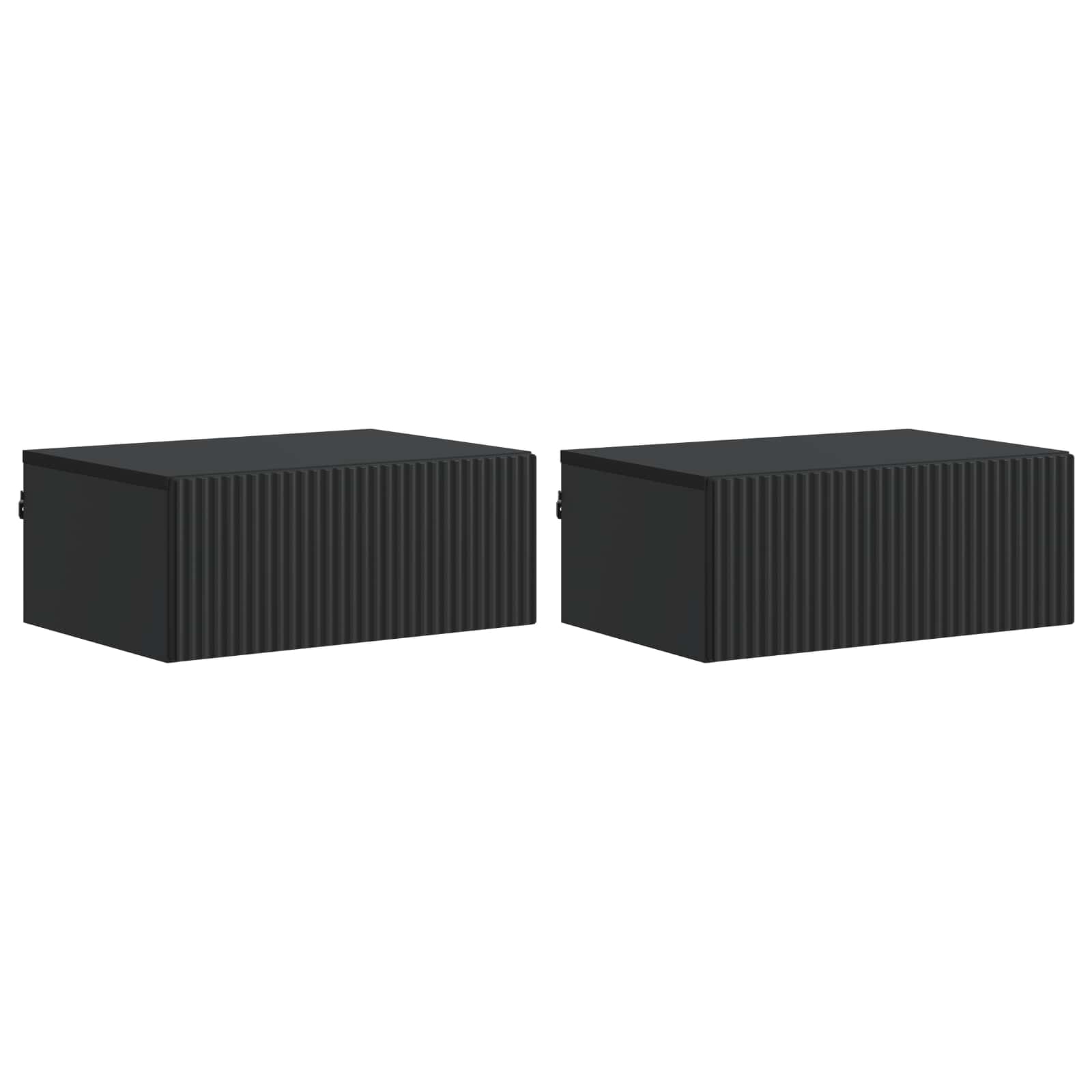 Sieninis naktinis staliukas 2 pcs Juoda 49 x 34,5 x 20 cm