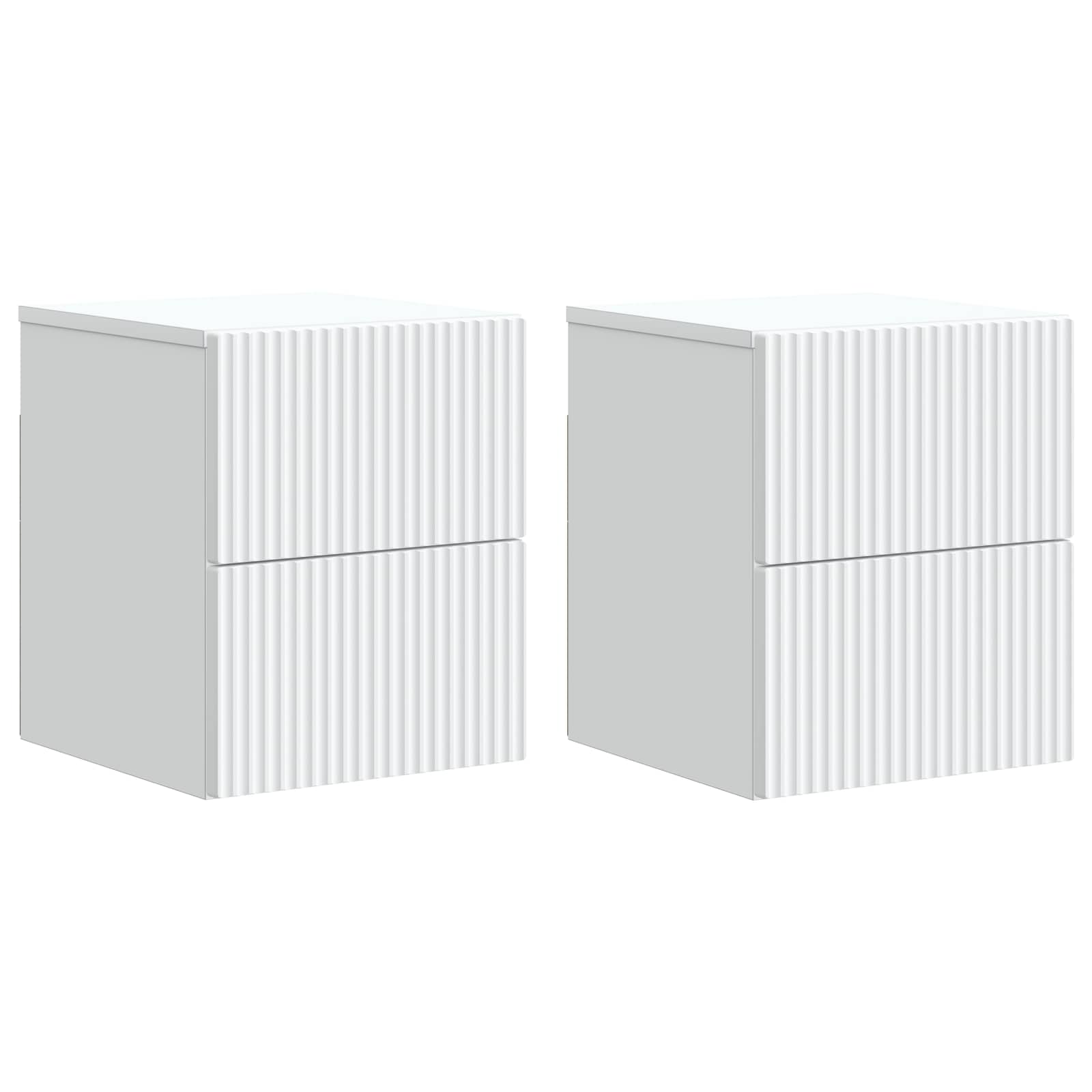 Sieninis naktinis staliukas 2 pcs Balta 33 x 34,5 x 40 cm