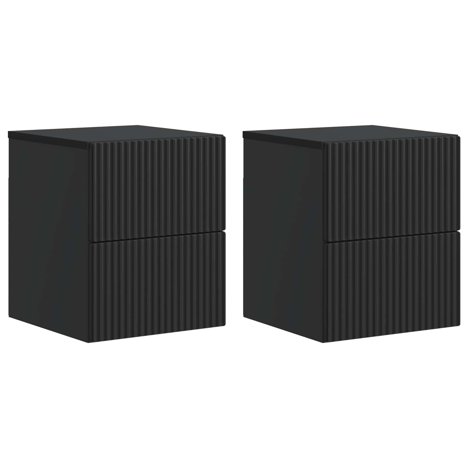 Sieninis naktinis staliukas 2 pcs Juoda 33 x 34,5 x 40 cm