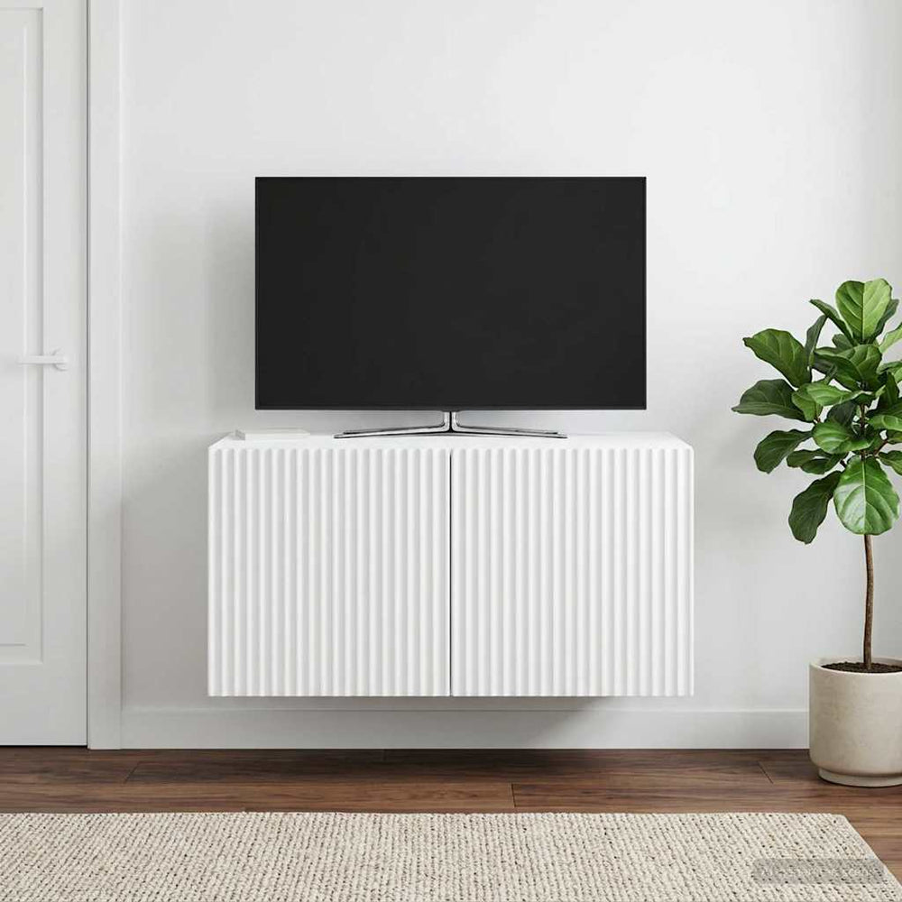 Sieninė TV spintelė Balta 59,5 x 41 x 30 cm Apdirbta mediena