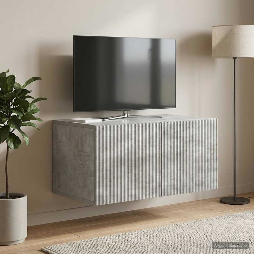 Sieninė TV spintelė Betono pilka 59,5 x 41 x 30 cm