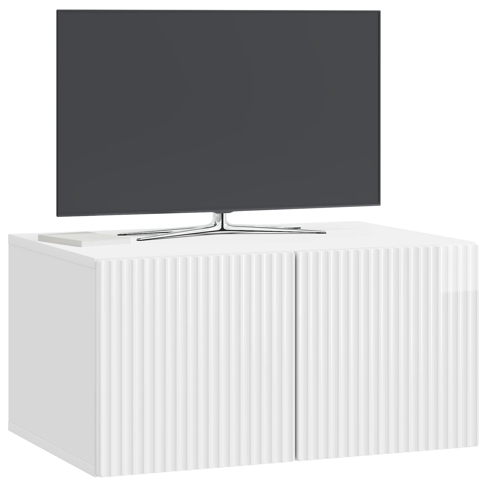 Sieninė TV spintelė Itin blizgi balta 59,5 x 41 x 30 cm