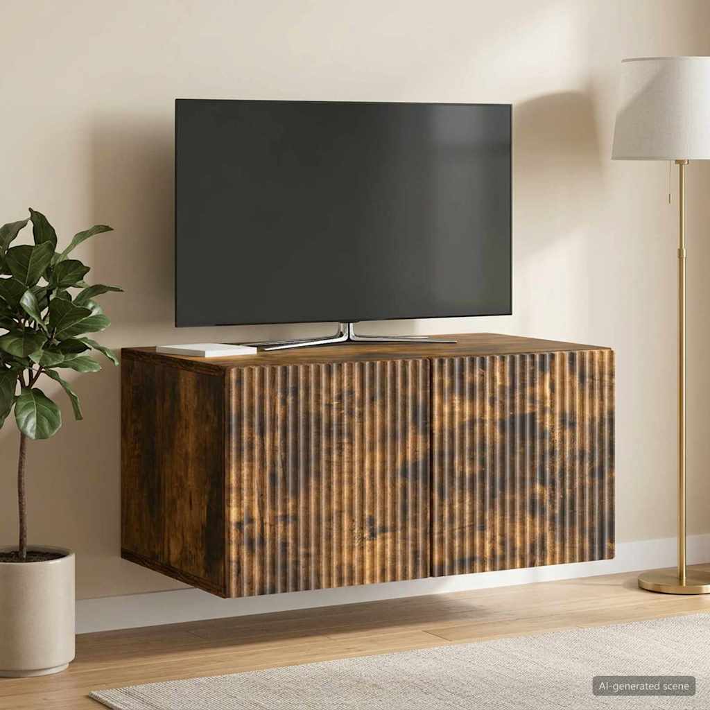 Sieninė TV spintelė Dūminio ąžuolo 59,5 x 41 x 30 cm