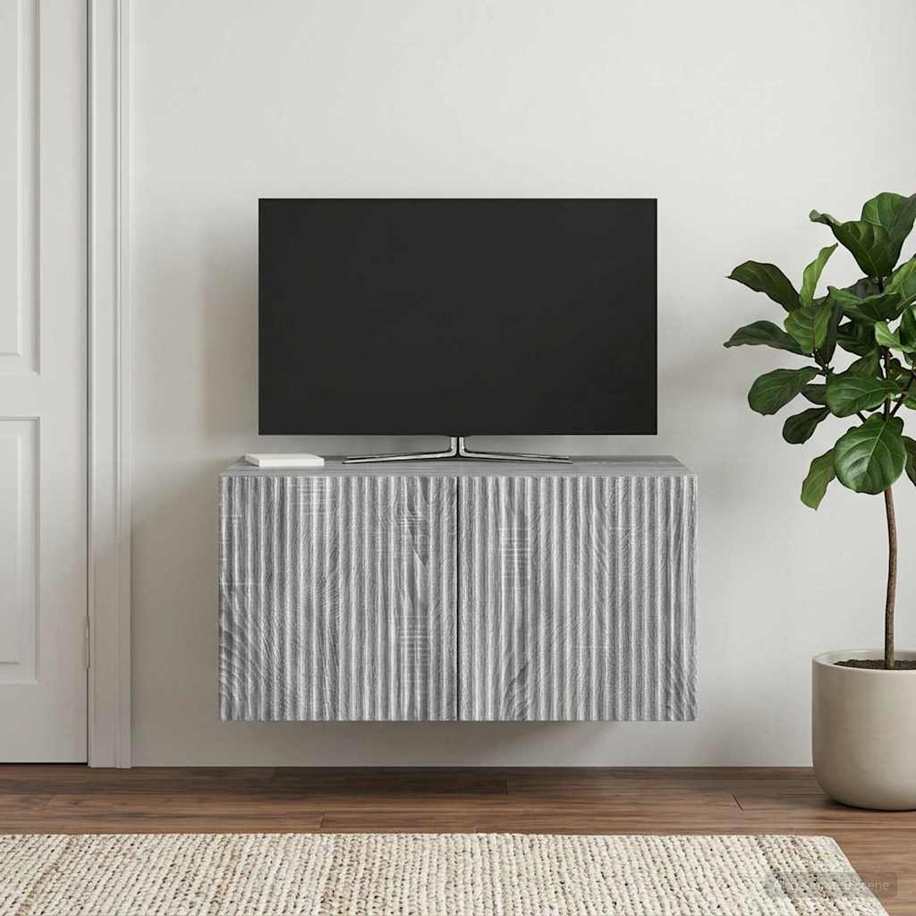 Sieninė TV spintelė Pilka sonoma ąžuolo 59,5 x 41 x 30 cm
