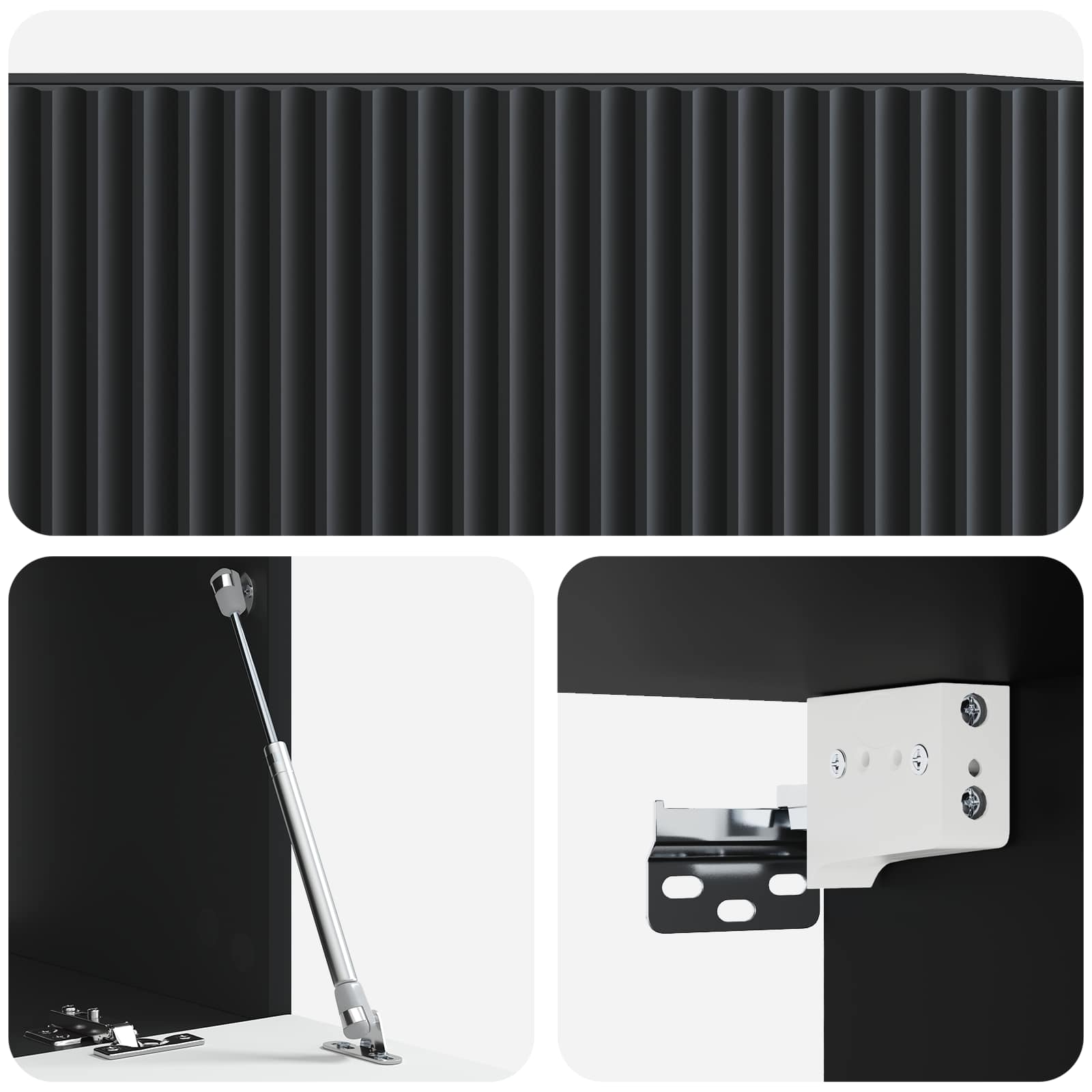 Sieninė TV spintelė Juoda 78,5 x 41 x 30 cm Apdirbta mediena