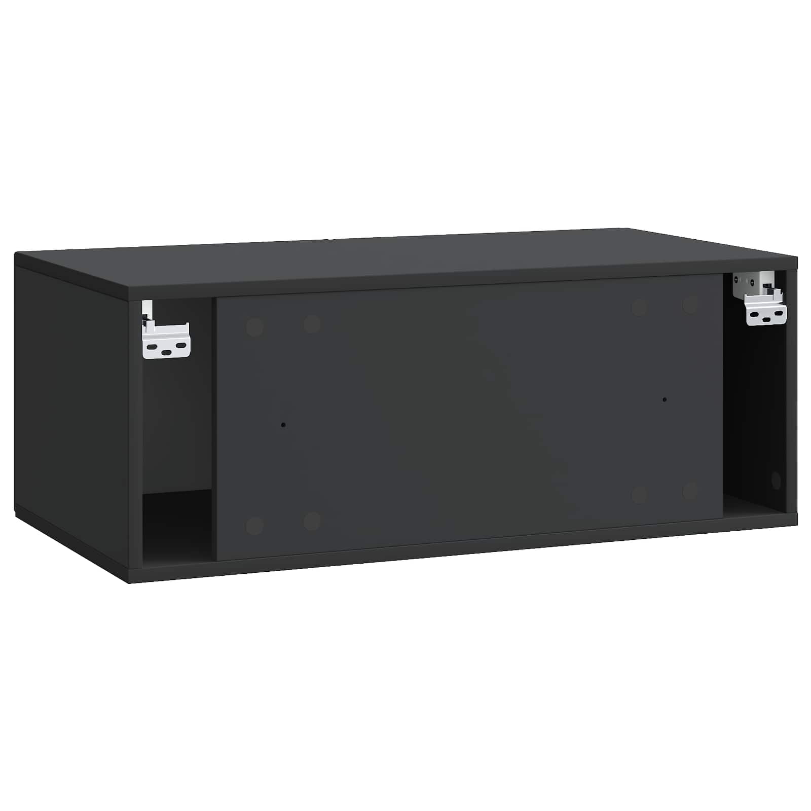 Sieninė TV spintelė Juoda 78,5 x 41 x 30 cm Apdirbta mediena