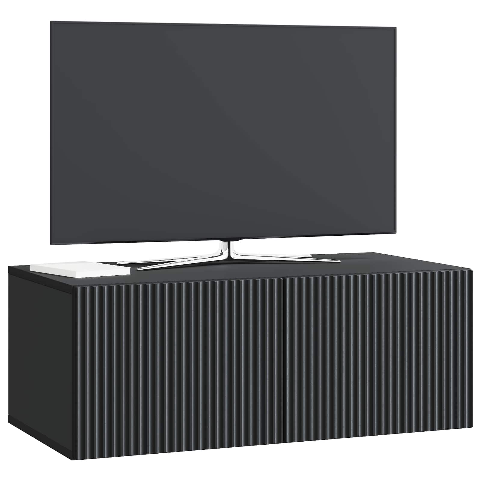 Sieninė TV spintelė Juoda 78,5 x 41 x 30 cm Apdirbta mediena