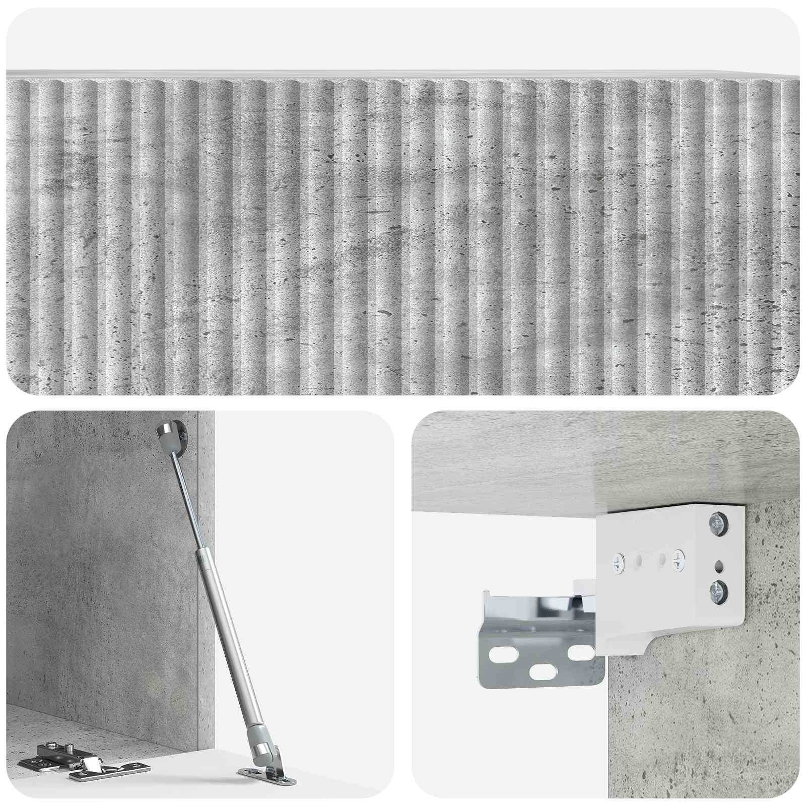 Sieninė TV spintelė Betono pilka 78,5 x 41 x 30 cm