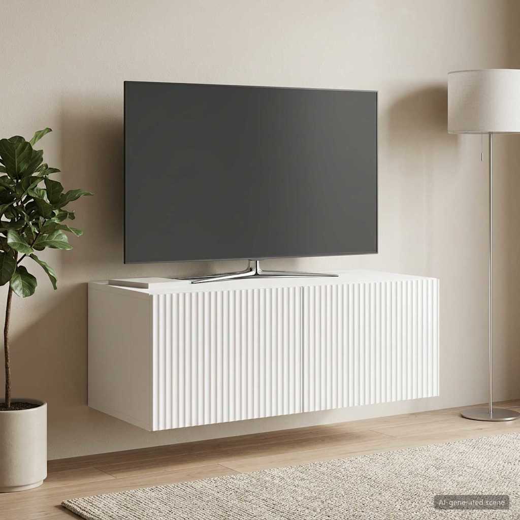 Sieninė TV spintelė Itin blizgi balta 78,5 x 41 x 30 cm