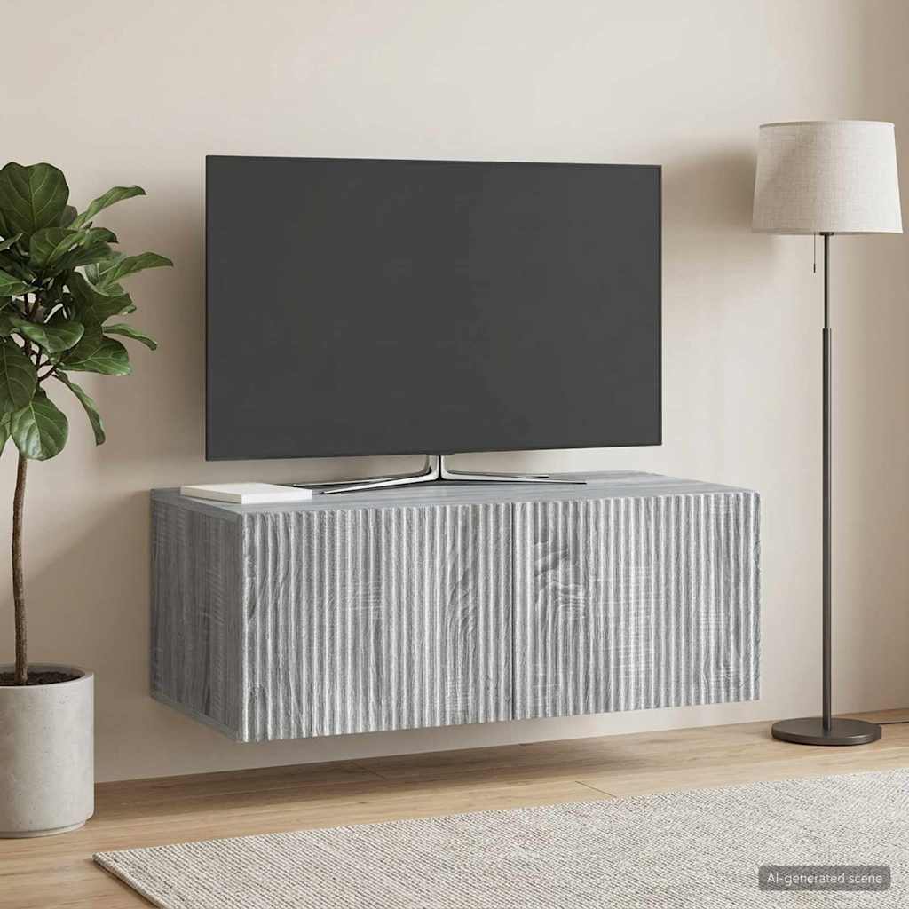 Sieninė TV spintelė Pilka sonoma ąžuolo 78,5 x 41 x 30 cm