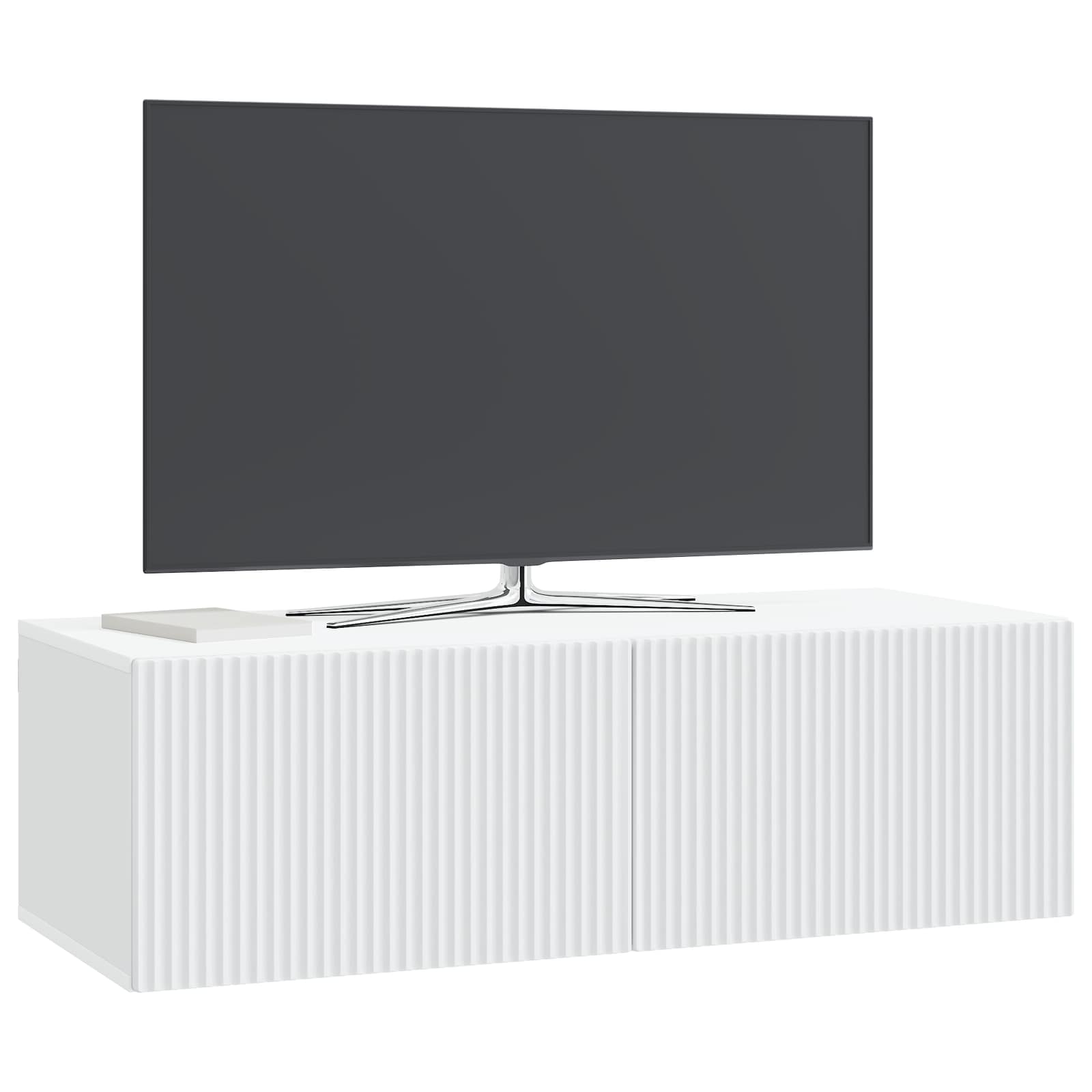Sieninė TV spintelė Balta 98 x 41 x 30 cm Apdirbta mediena