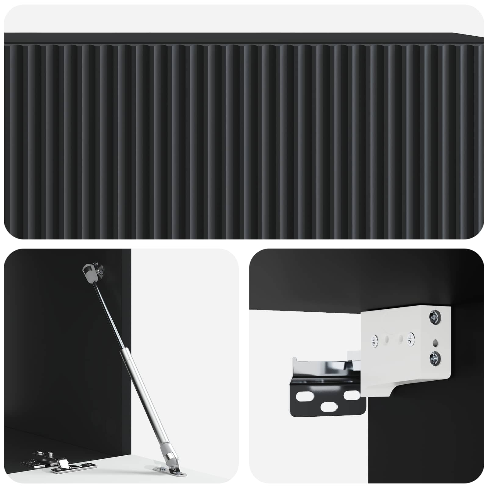 Sieninė TV spintelė Juoda 98 x 41 x 30 cm Apdirbta mediena