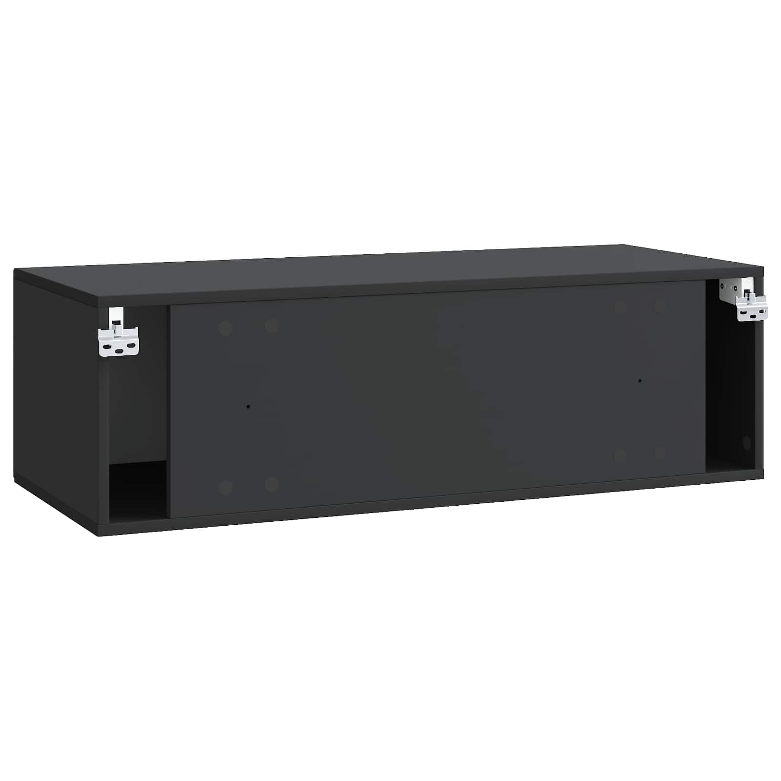 Sieninė TV spintelė Juoda 98 x 41 x 30 cm Apdirbta mediena