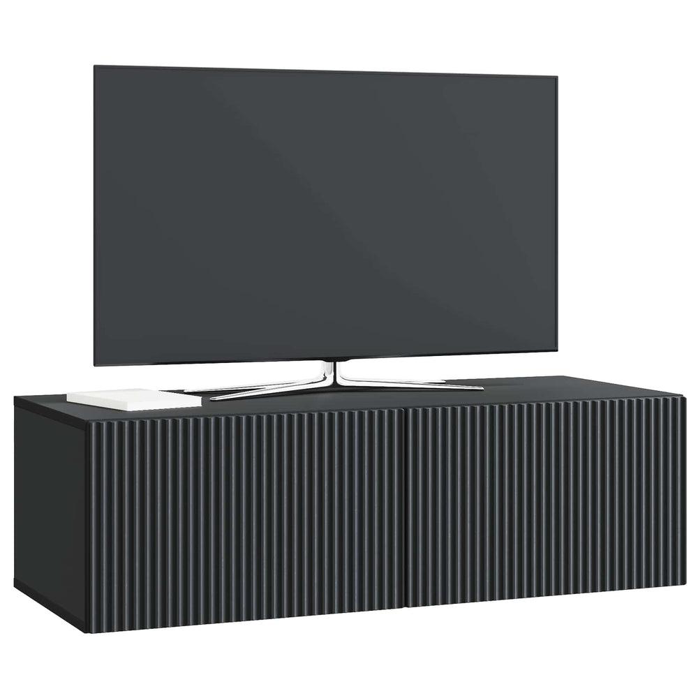 Sieninė TV spintelė Juoda 98 x 41 x 30 cm Apdirbta mediena