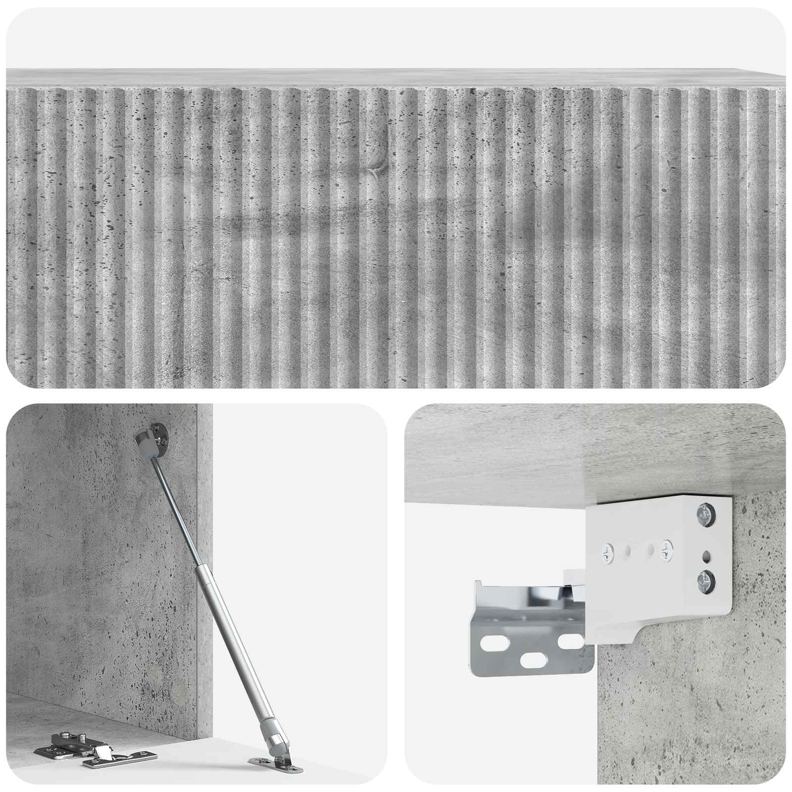 Sieninė TV spintelė Betono pilka 98 x 41 x 30 cm