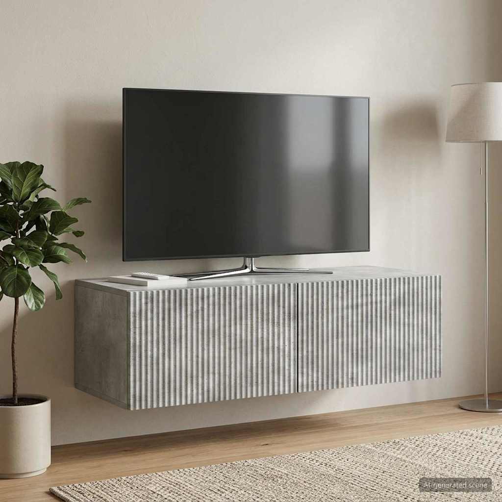 Sieninė TV spintelė Betono pilka 98 x 41 x 30 cm