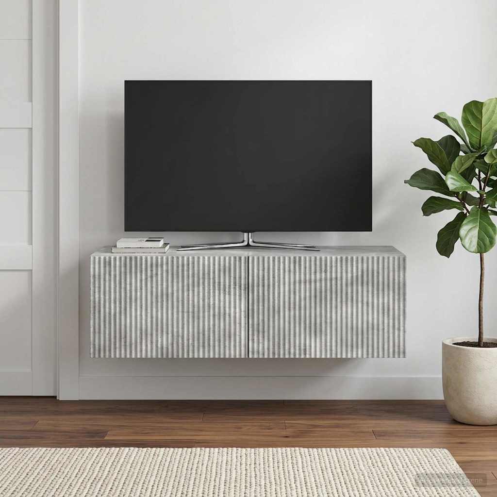 Sieninė TV spintelė Betono pilka 98 x 41 x 30 cm
