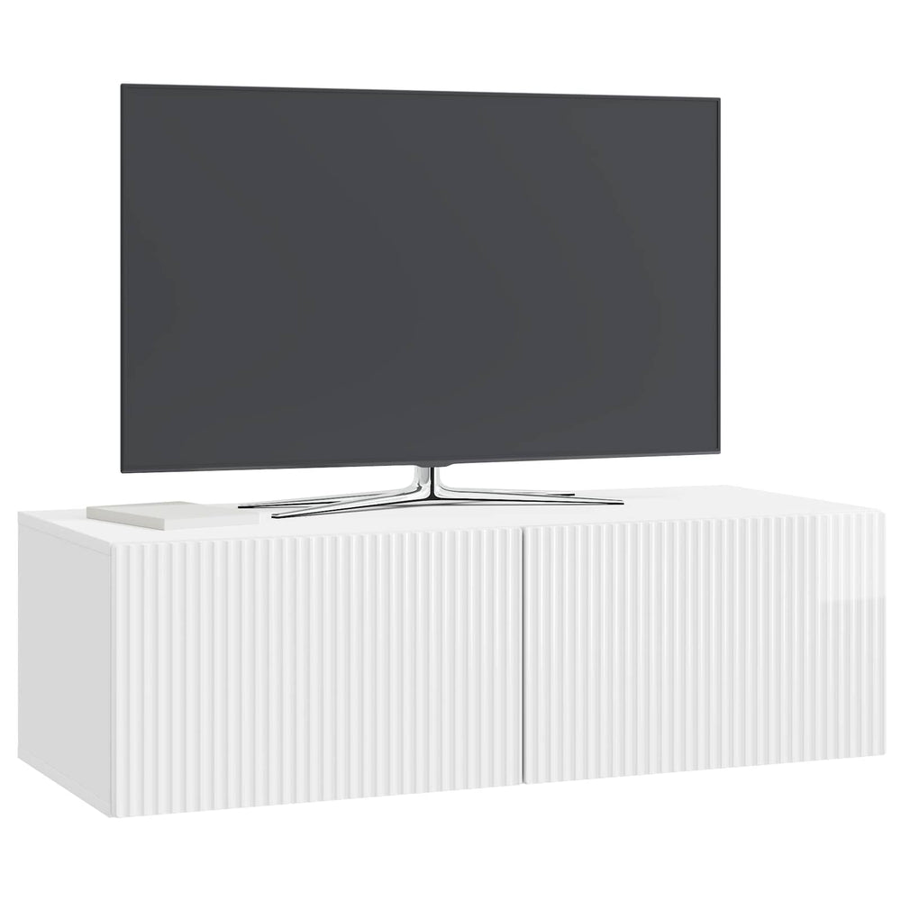 Sieninė TV spintelė Itin blizgi balta 98 x 41 x 30 cm