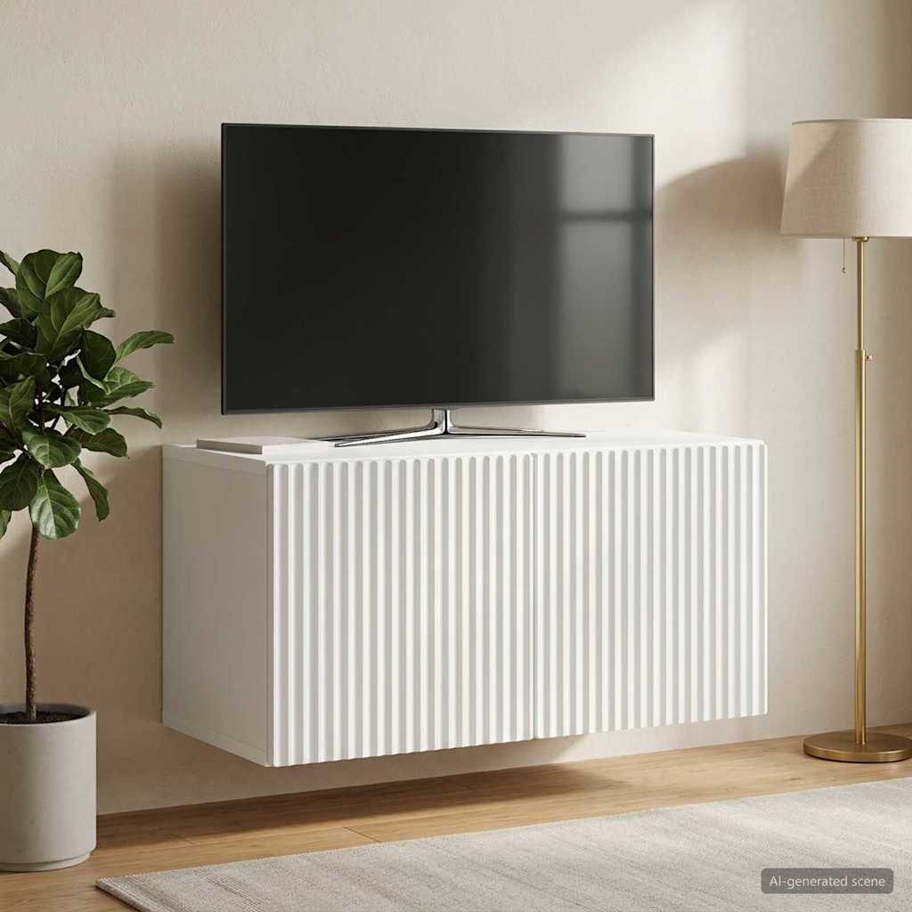 Sieninė TV spintelė Balta 59,5 x 31 x 30 cm Apdirbta mediena