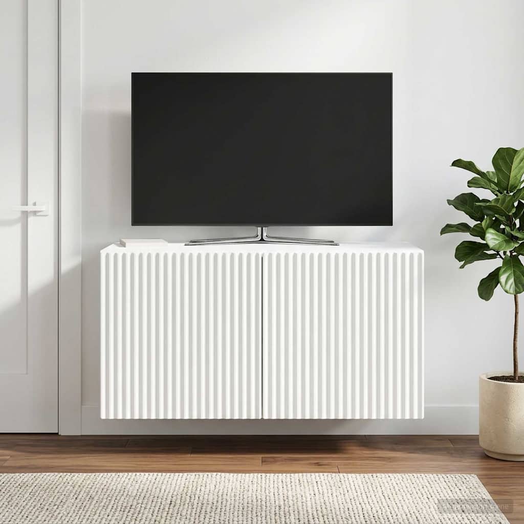 Sieninė TV spintelė Balta 59,5 x 31 x 30 cm Apdirbta mediena