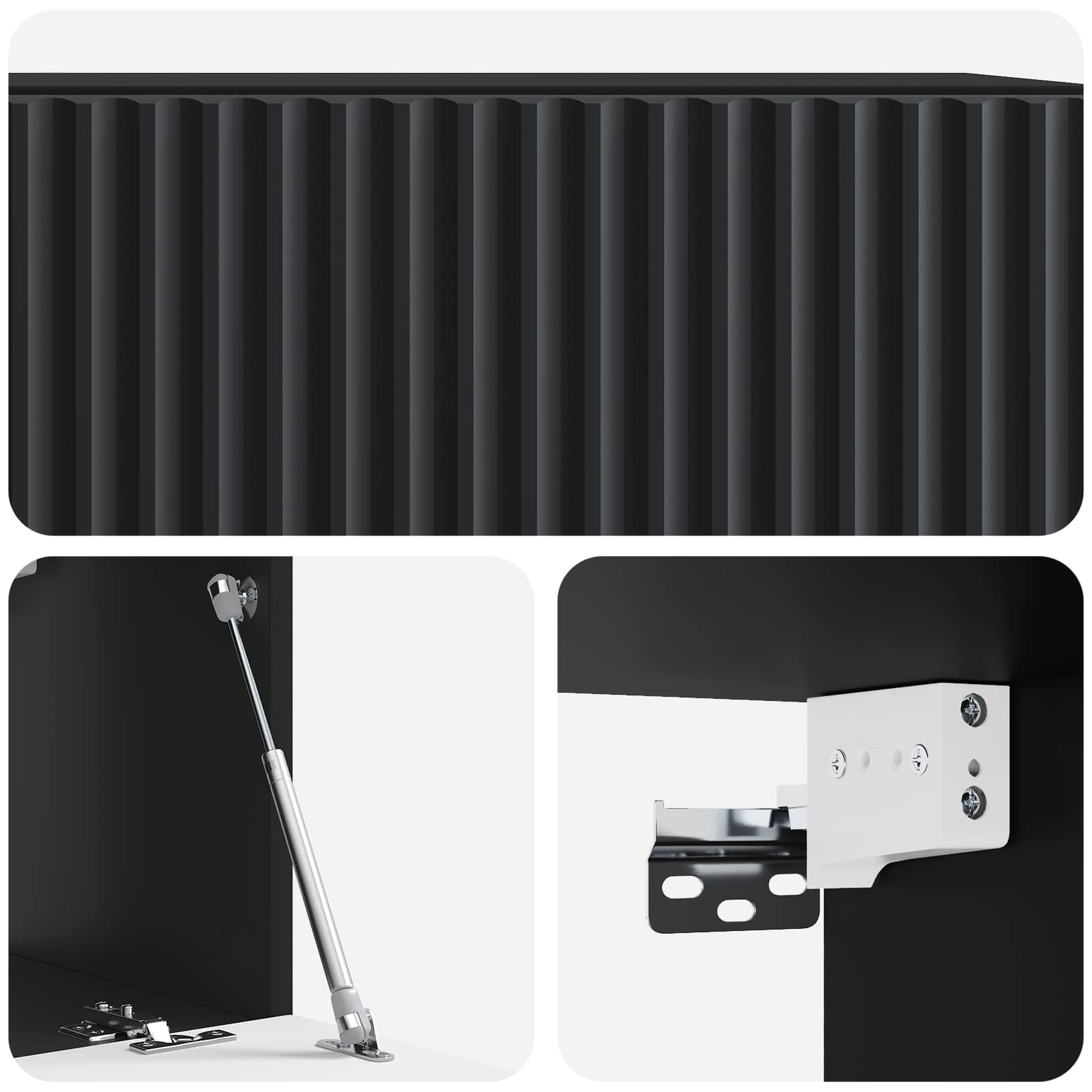Sieninė TV spintelė Juoda 59,5 x 31 x 30 cm Apdirbta mediena