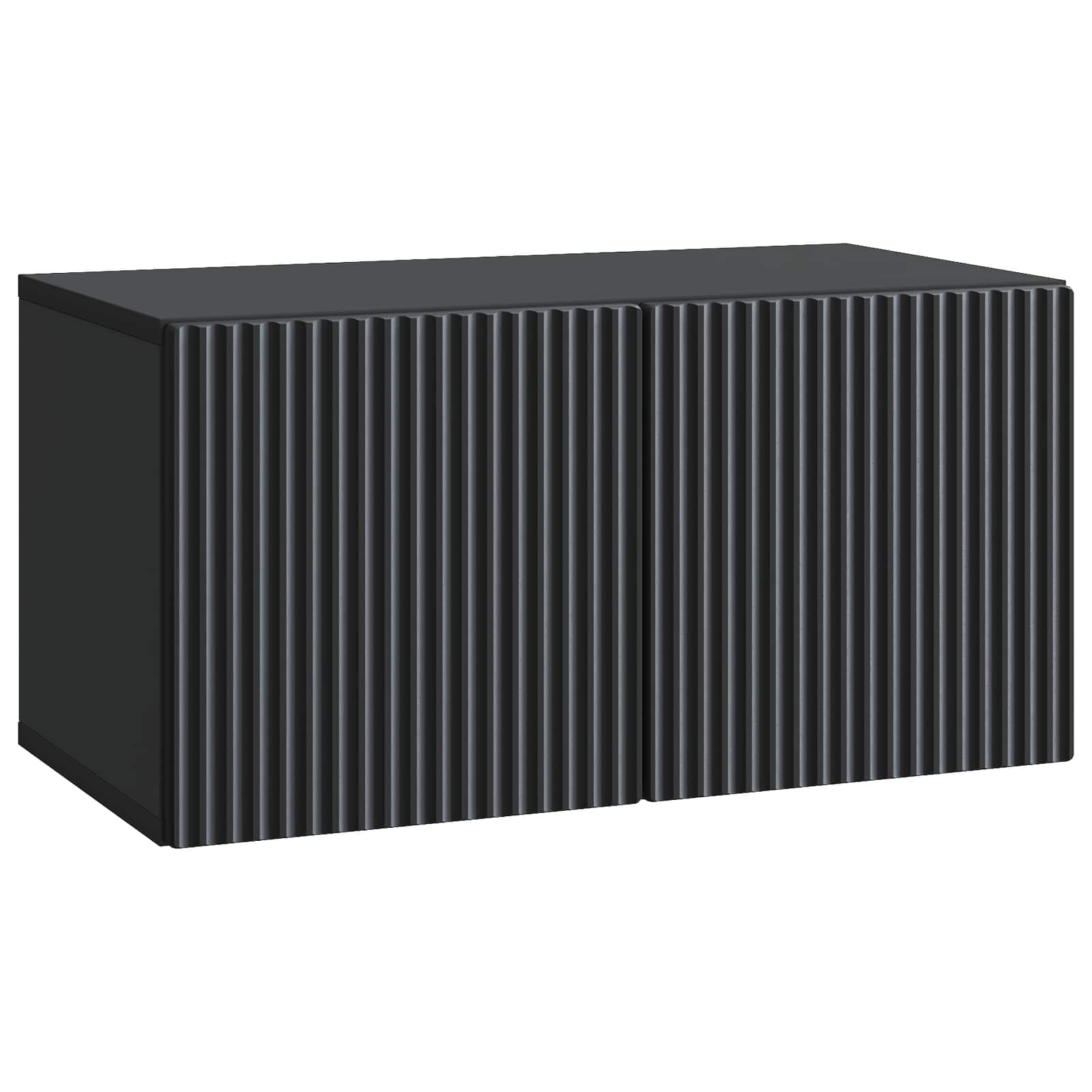 Sieninė TV spintelė Juoda 59,5 x 31 x 30 cm Apdirbta mediena